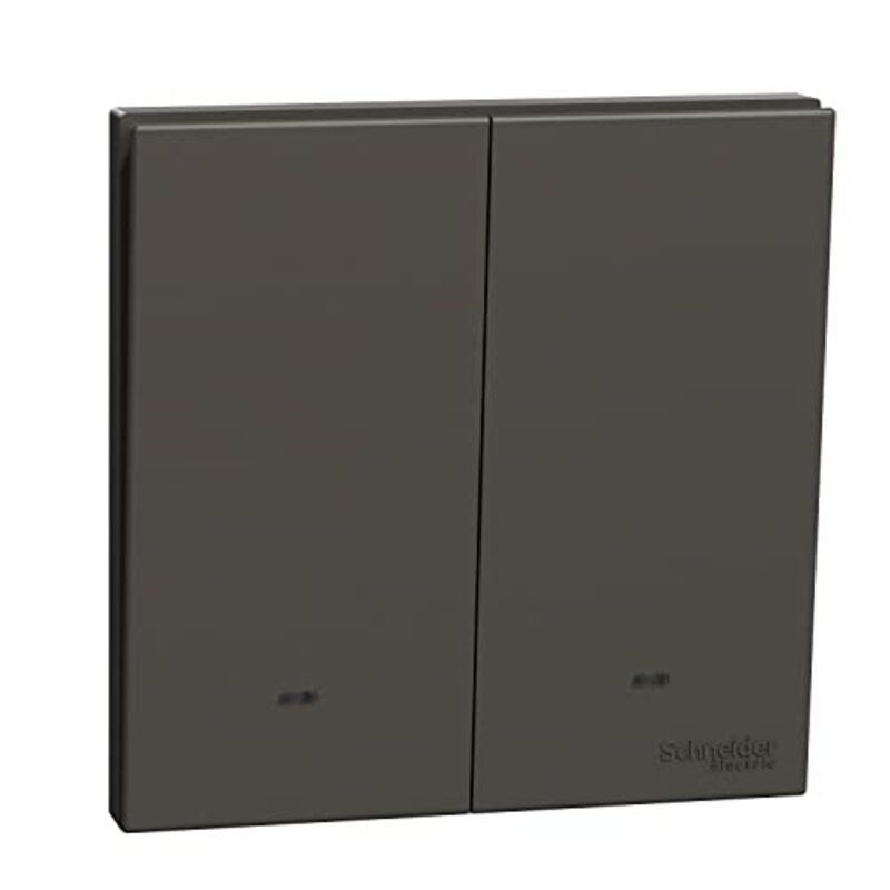 Schneider Electric Avataron C Switch With Fluorescent Locator E8732L1F_DG, 2 Gang, 16Ax Dark Grey 250 V 1 Way